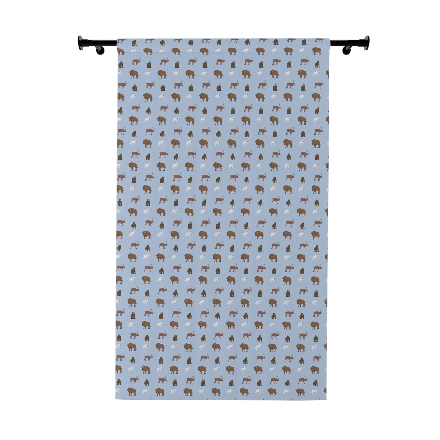 Window Curtains (1 Piece)- Mountain Animals Big Sky Blue