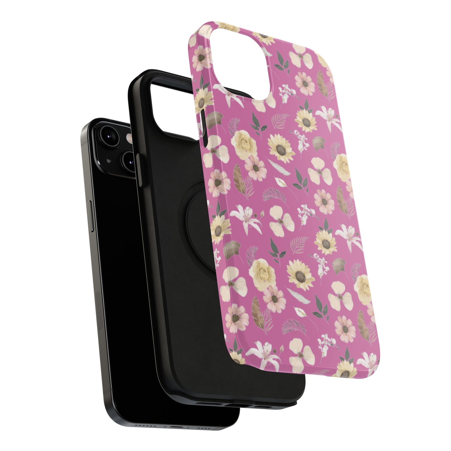 Phone Case - Impact-Resistant - Flower Child Multi & Pink