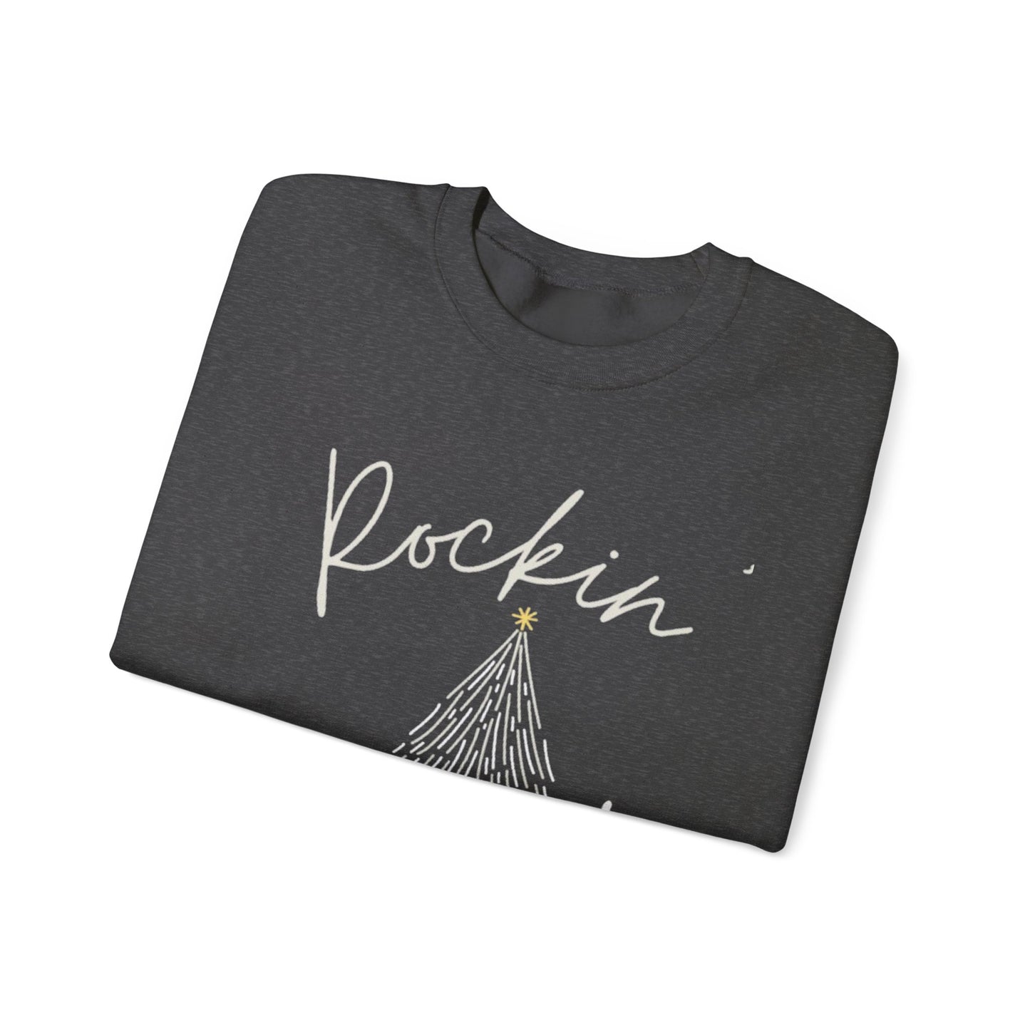 Festive Unisex Crewneck Sweatshirt - Rockin Around White