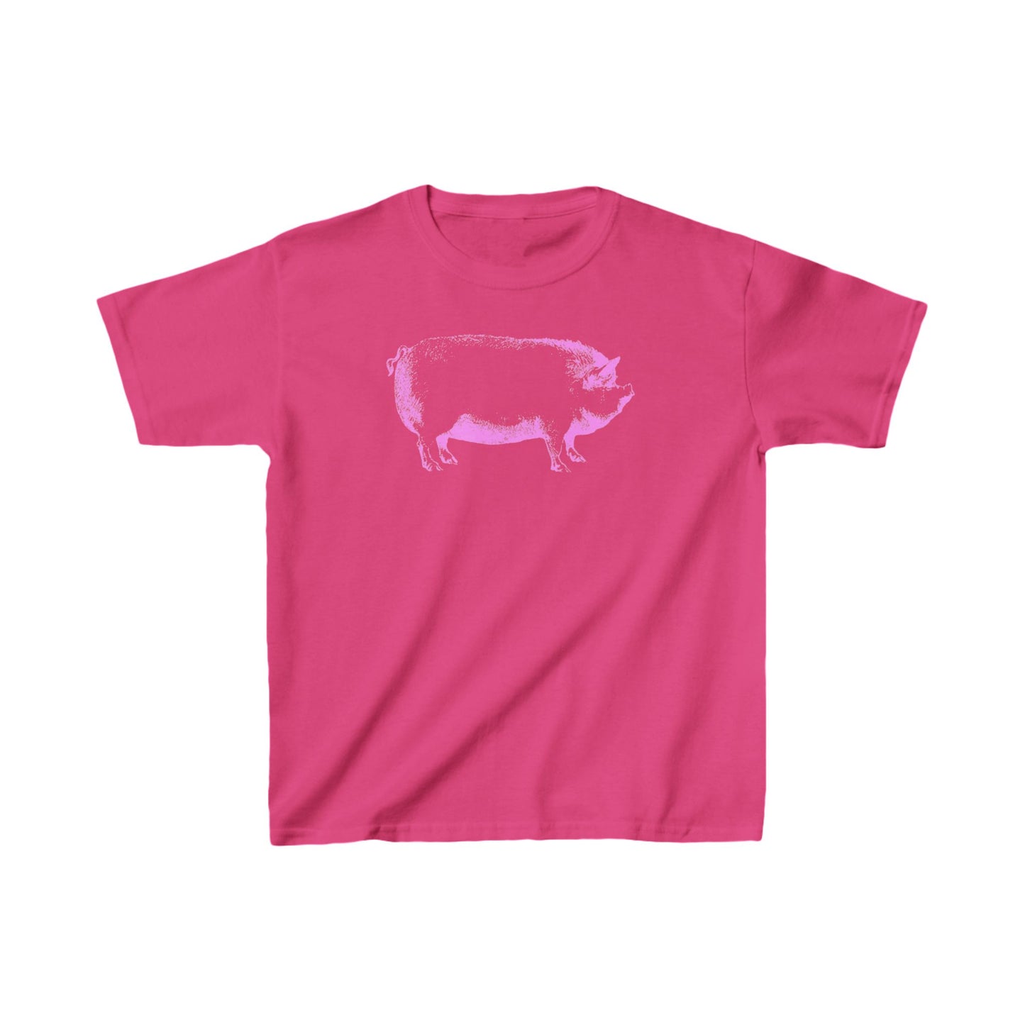 Kids Heavy Cotton™ Tee - Hot Pink Hog