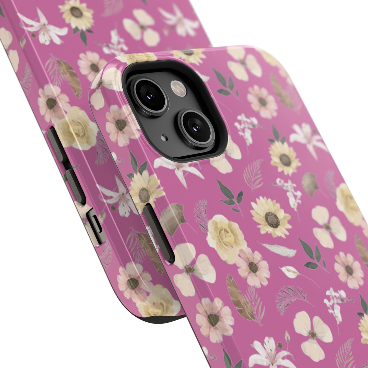 Phone Case - Impact-Resistant - Flower Child Multi & Pink