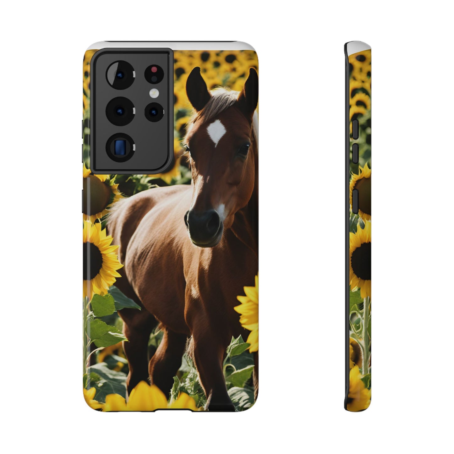 Phone Case - Impact-Resistant - Horse Sunflowers 2