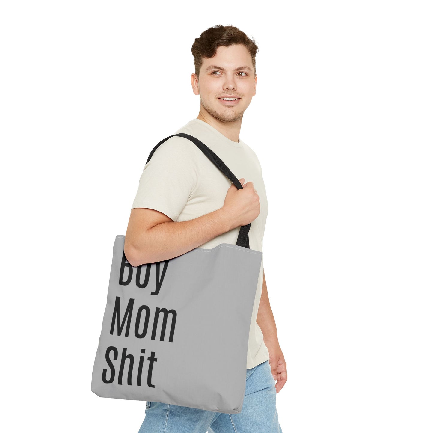 Boy Mom Shit Versatile Tote Bag (AOP) - Lt Gray