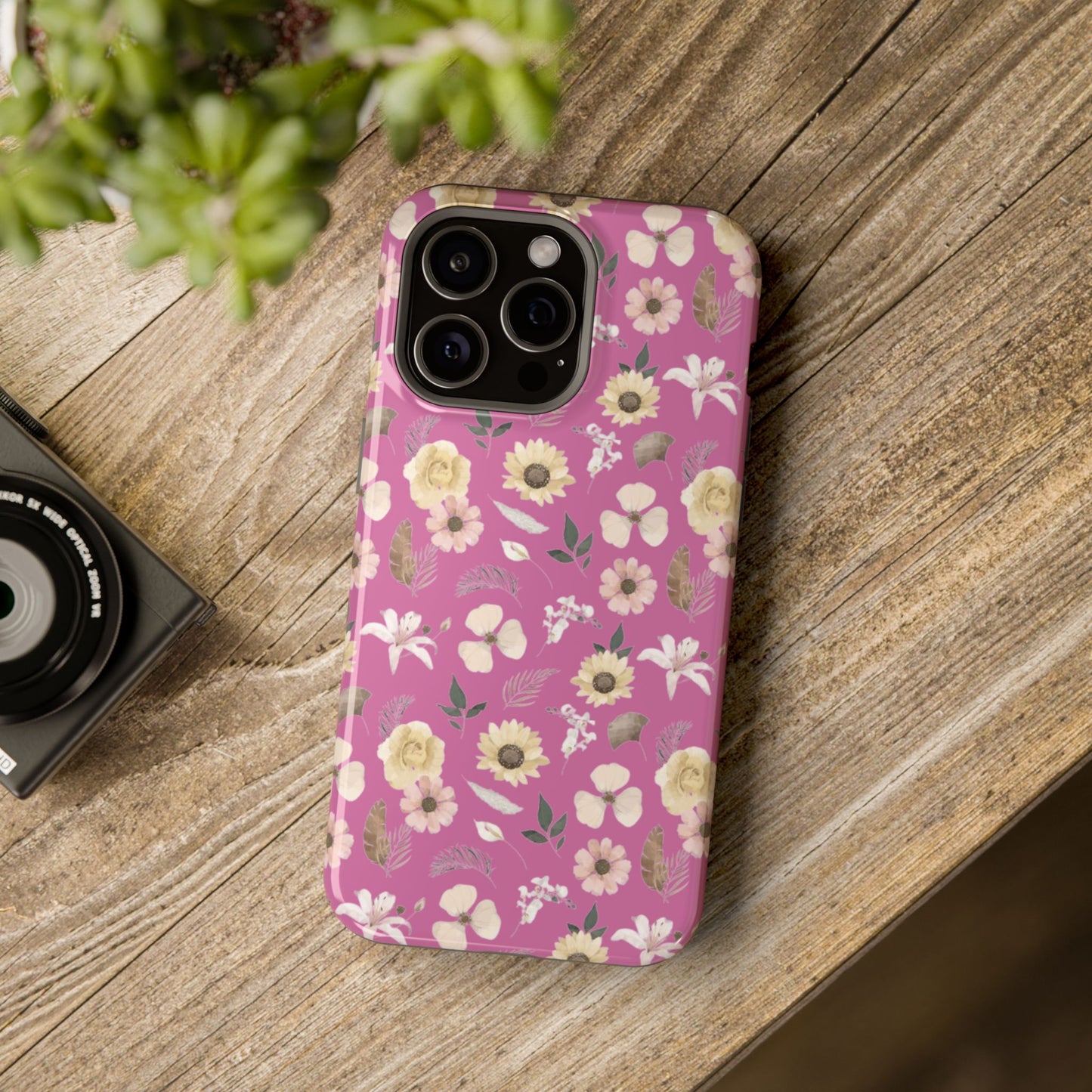 Phone Case - Impact-Resistant - Flower Child Multi & Pink