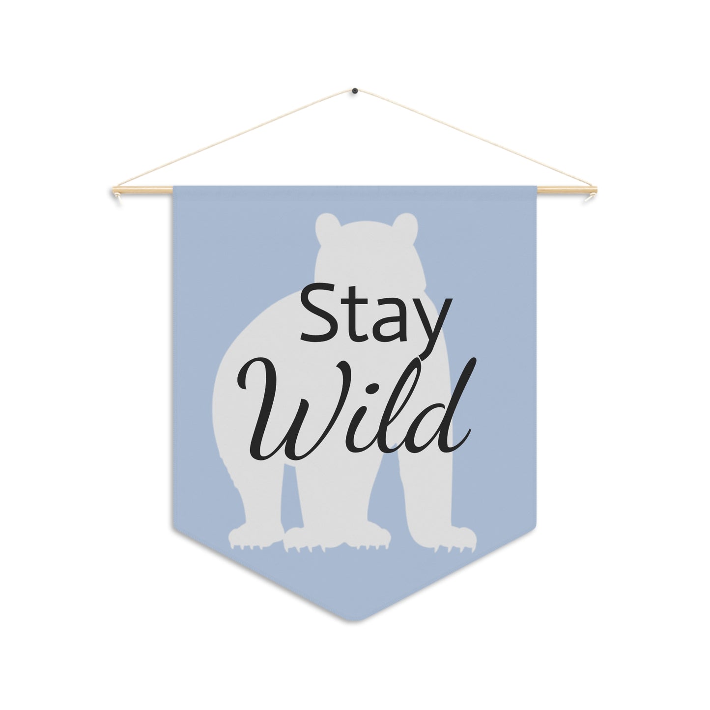 Mountain Baby Pennant - Stay Wild Grizzly Big Sky Blue