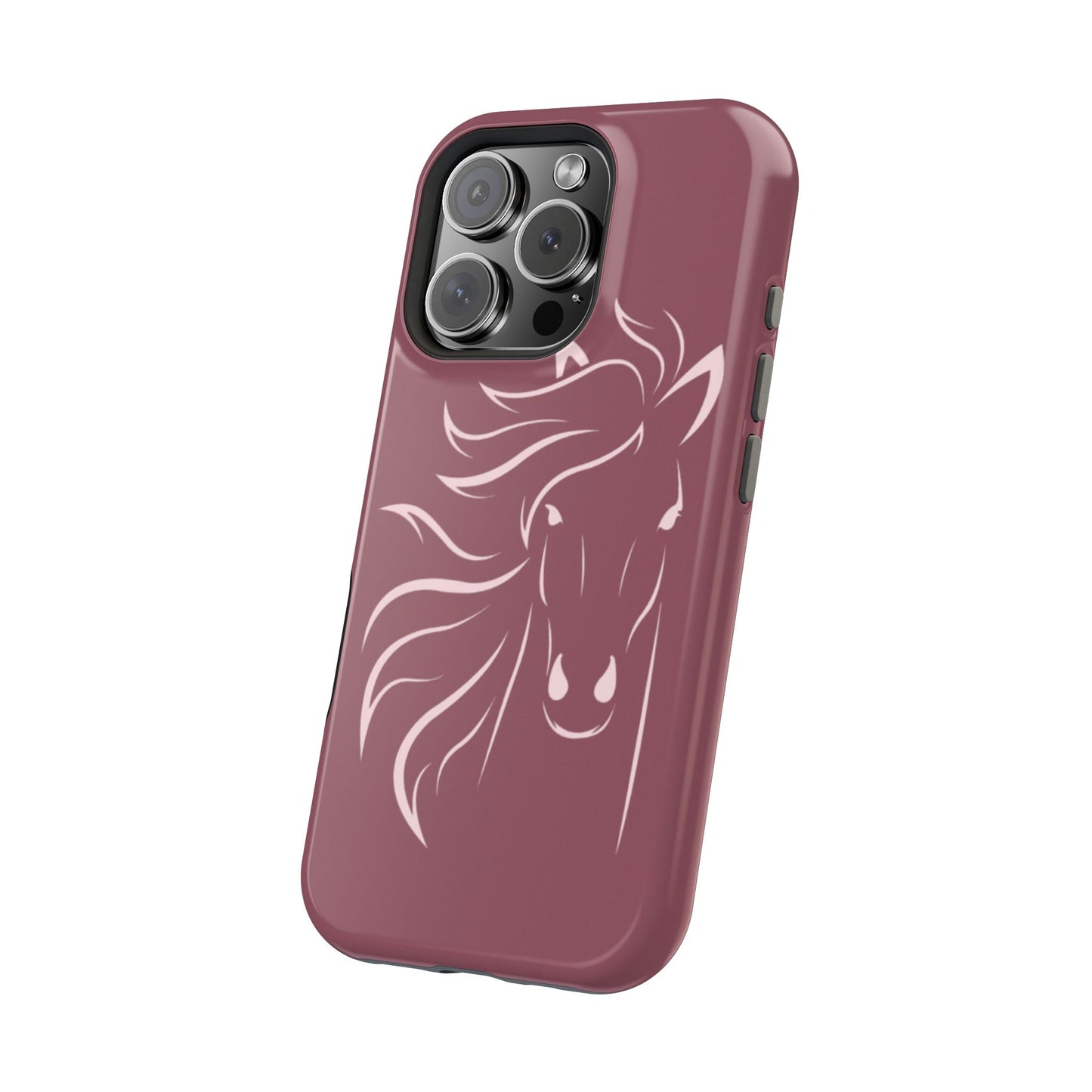 Phone - Magnetic Tough Cases - Pink Horse Outline