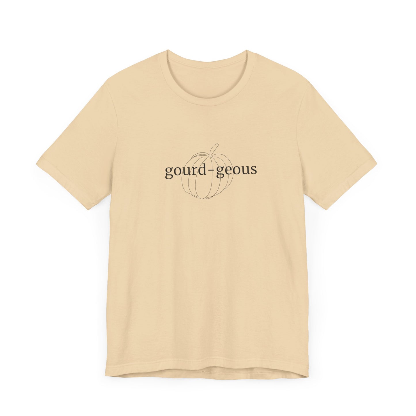 Fall/Halloween Unisex Jersey Short Sleeve Tee - Black "Gourd-geous" Pun