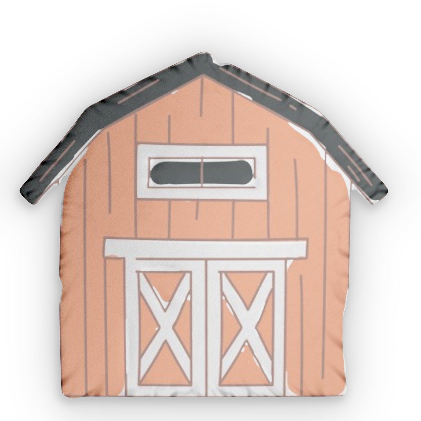 Barnyard Baby Barn Shaped Pillow - Tan