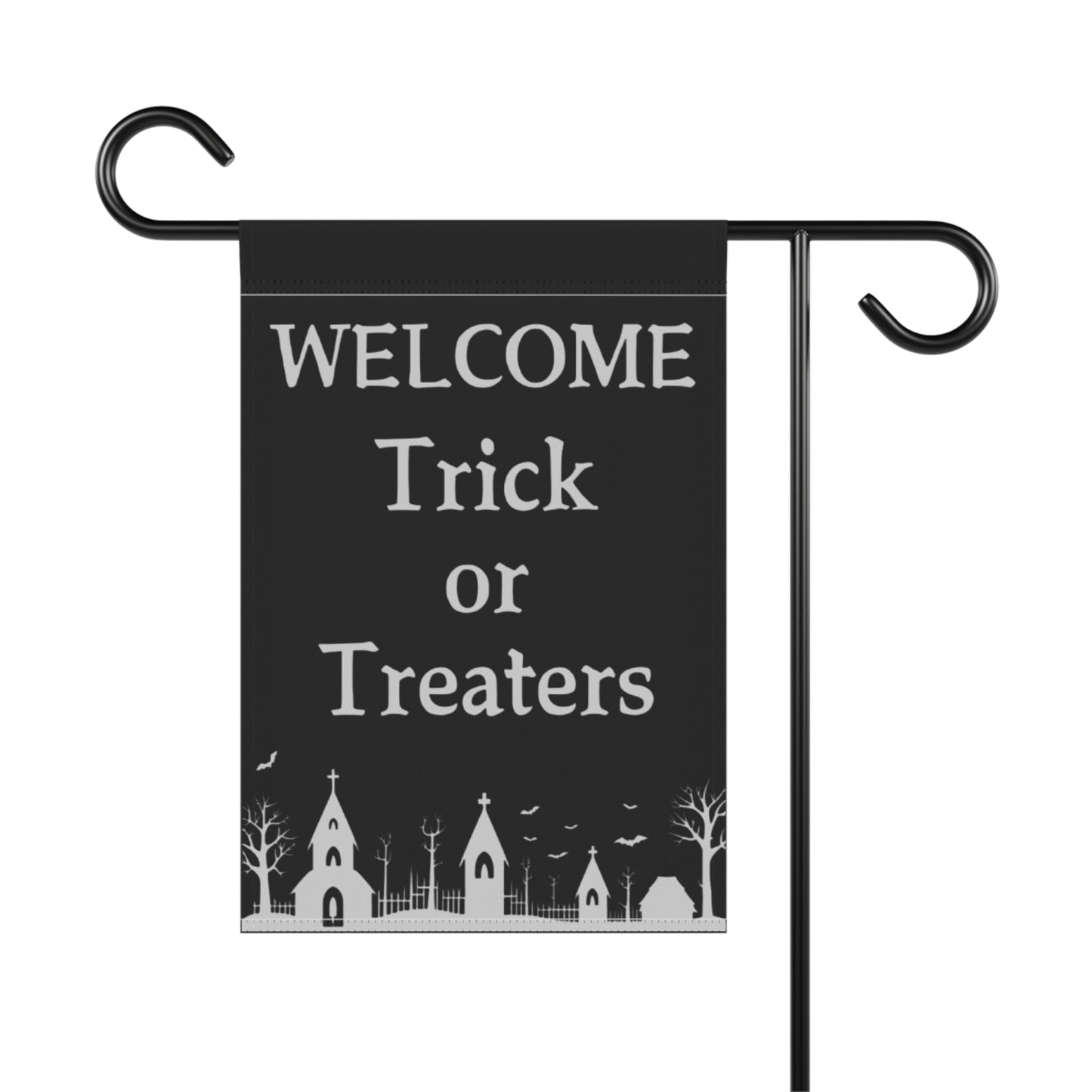 Halloween Garden & House Banner - Welcome Trick Or Treaters Scene