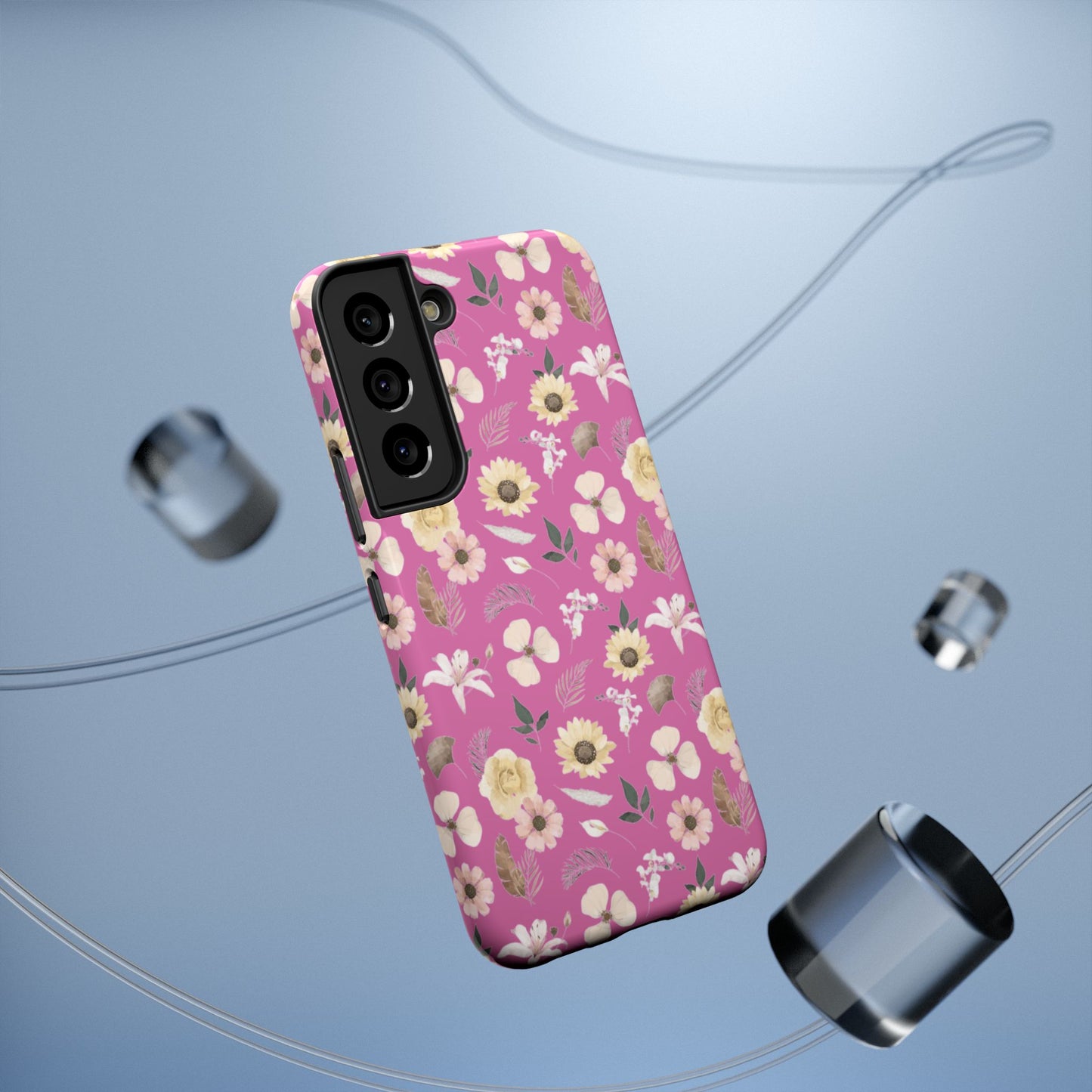 Phone Case - Impact-Resistant - Flower Child Multi & Pink