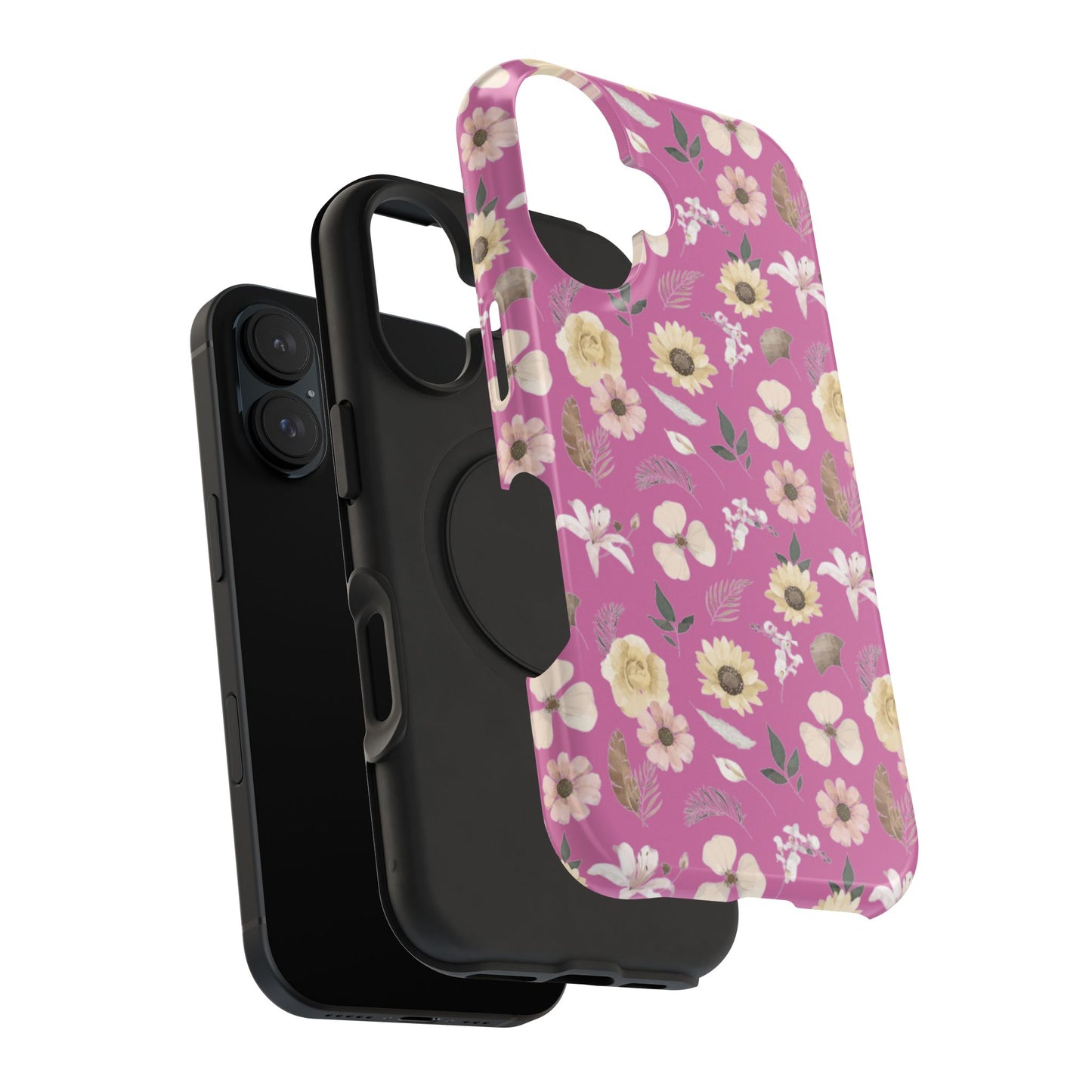 Phone Case - Impact-Resistant - Flower Child Multi & Pink