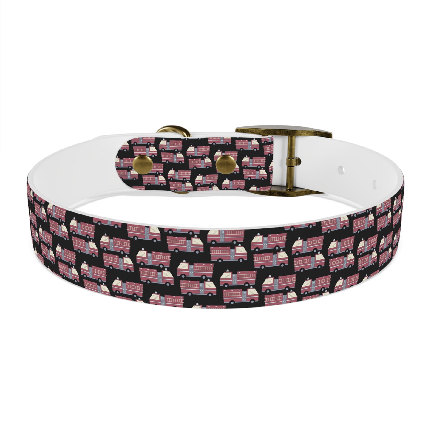 Dog Collar - Fire Trucks - Blk