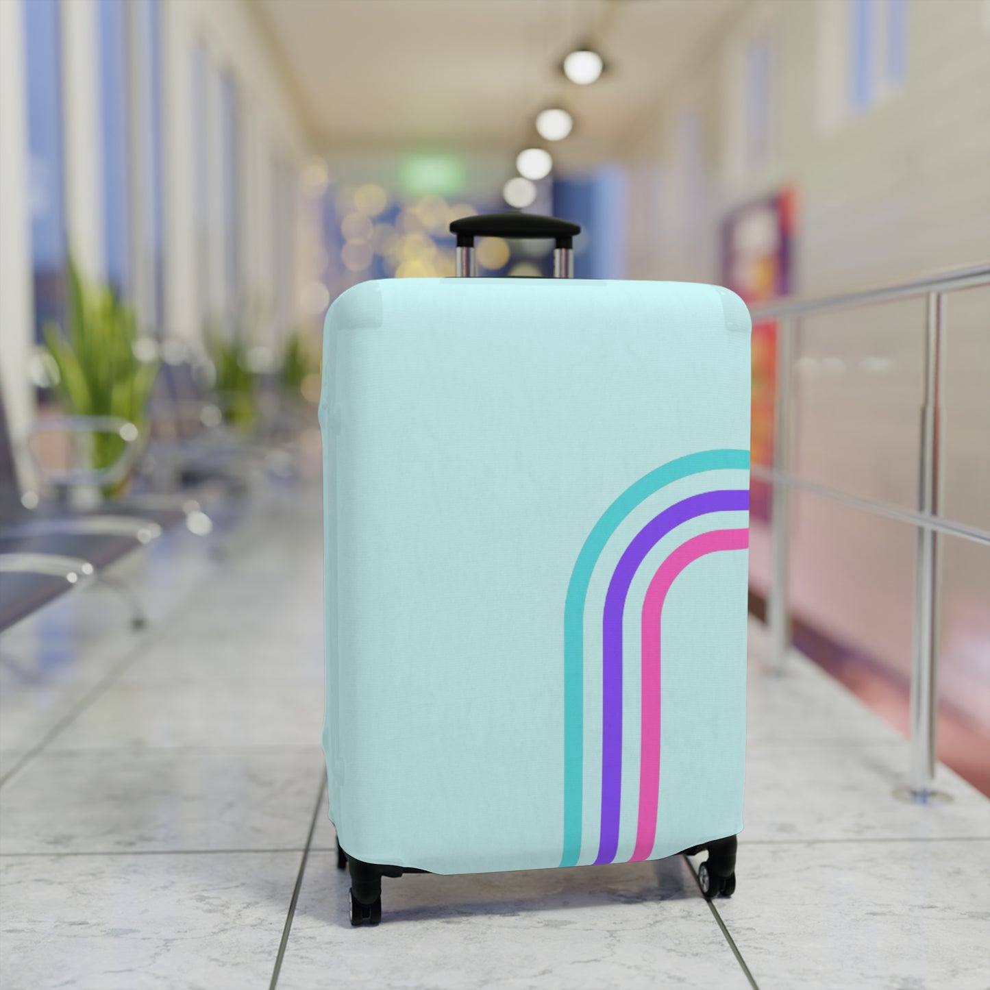 90's Inspired Luggage Cover - Mint Multicolor