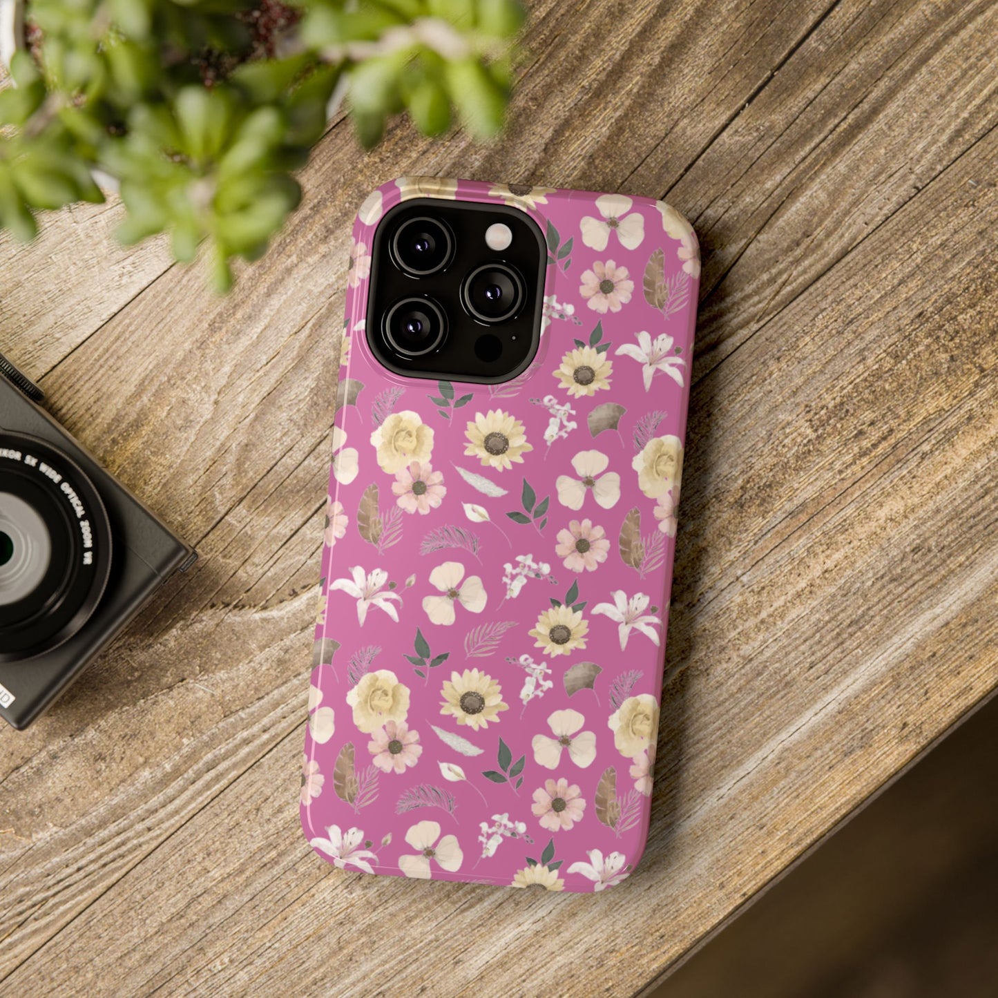 Phone Case - Impact-Resistant - Flower Child Multi & Pink