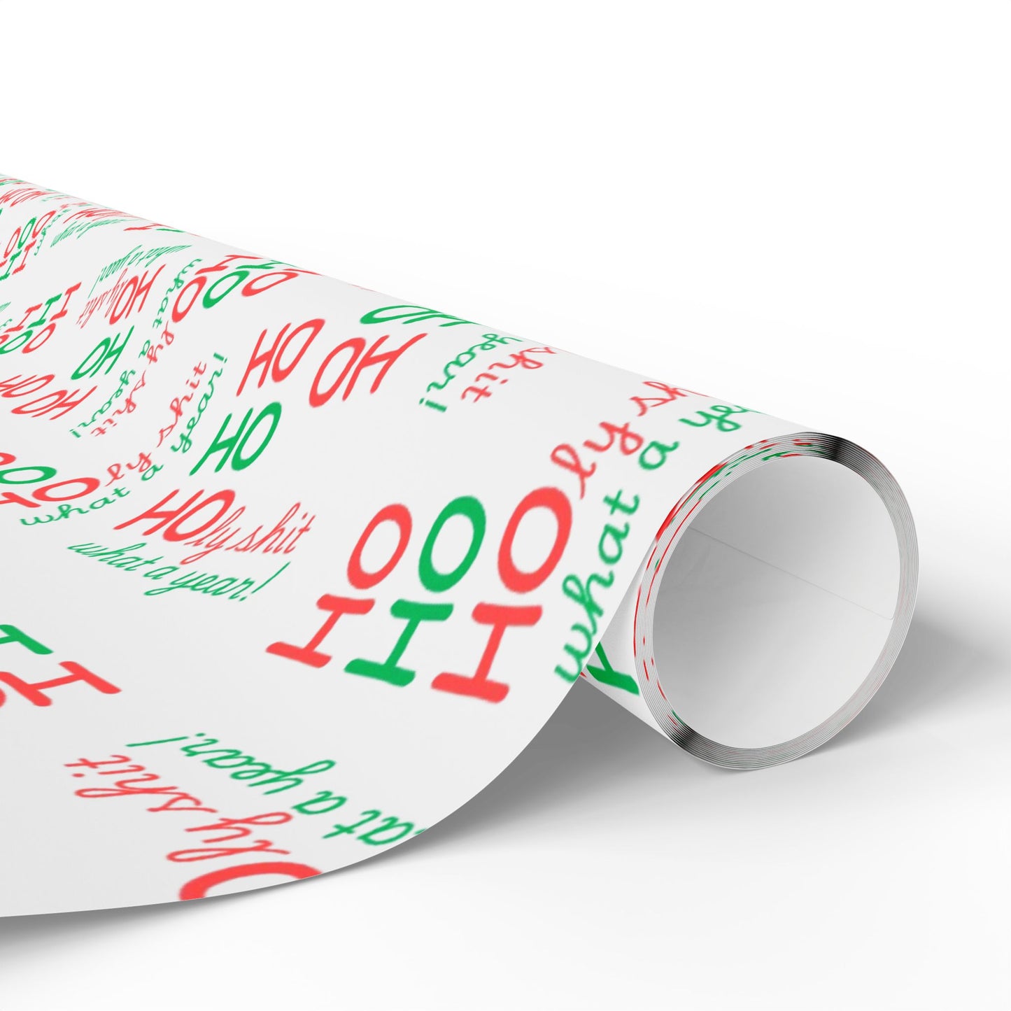 Festive Wrapping Paper - Ho Ho Holy Shit What a Year - White