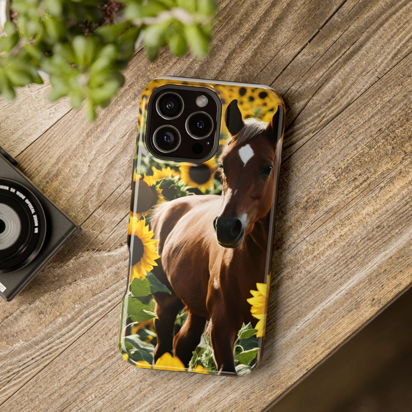 Phone Case - Impact-Resistant - Horse Sunflowers 2