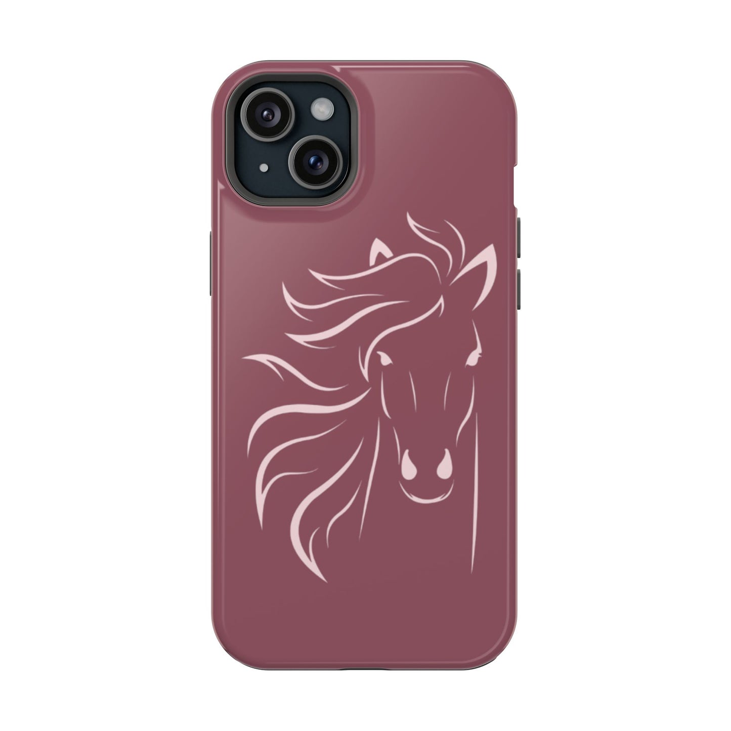 Phone - Magnetic Tough Cases - Pink Horse Outline