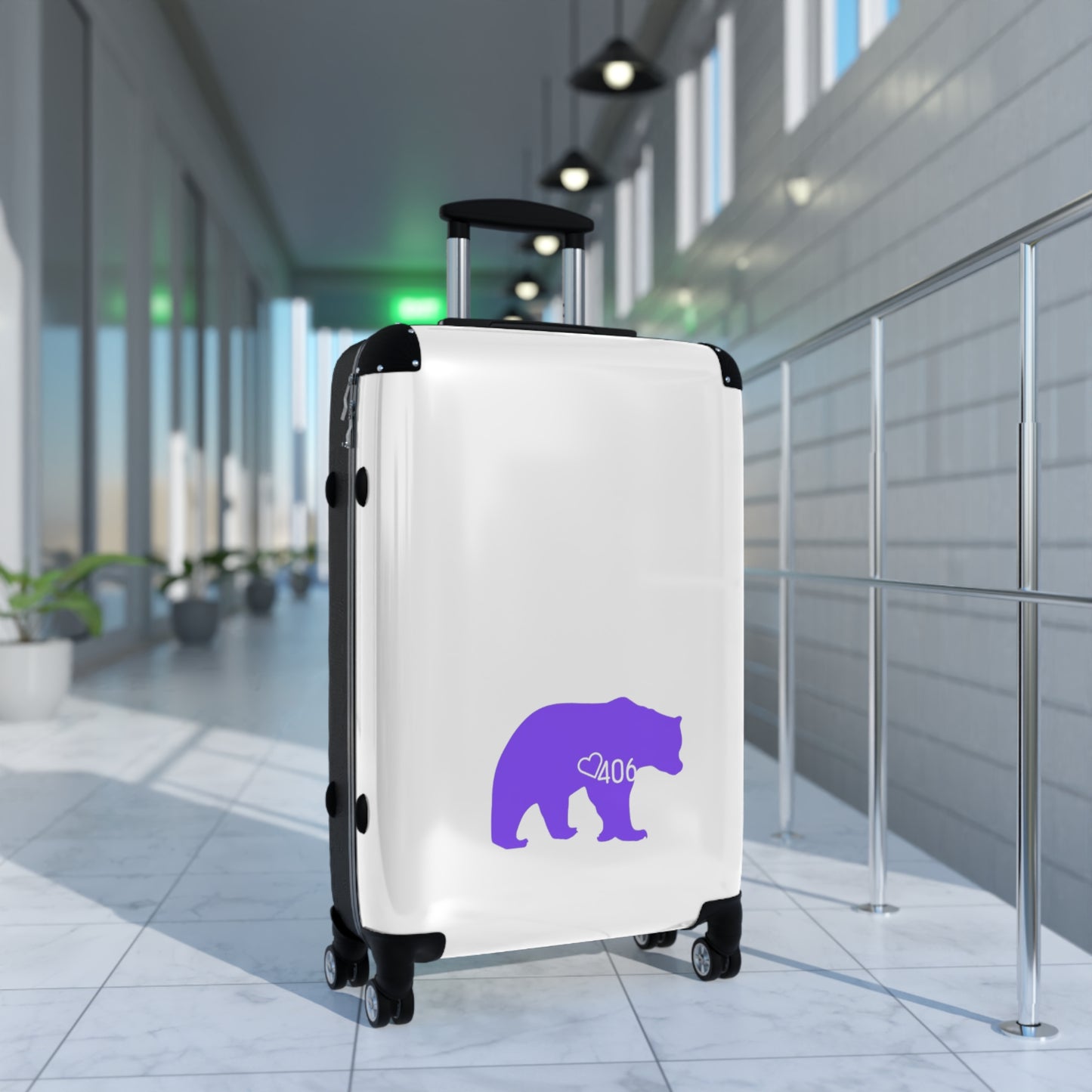 406 Design Hot Pink 90's Inspired Suitcase - Bear