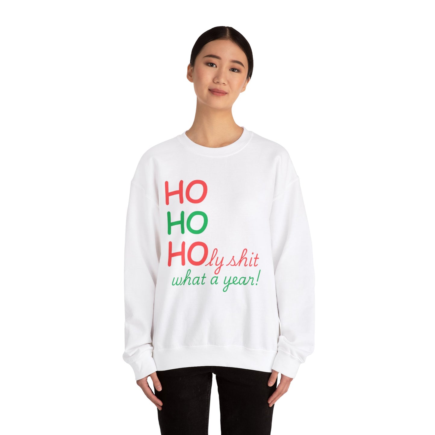 Festive Unisex Crewneck Sweatshirt - Ho Ho Holy Shit