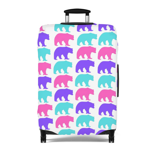 90's Inspired Luggage Cover - Multicolor Bears