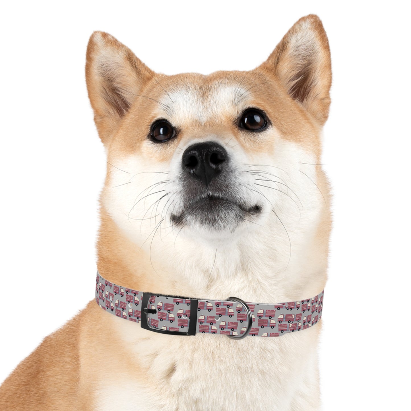 Dog Collar - Fire Trucks - Gry