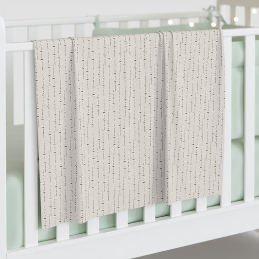 Minimalist Baby Swaddle Blanket - "You Are Loved" in Morse Code  Latte