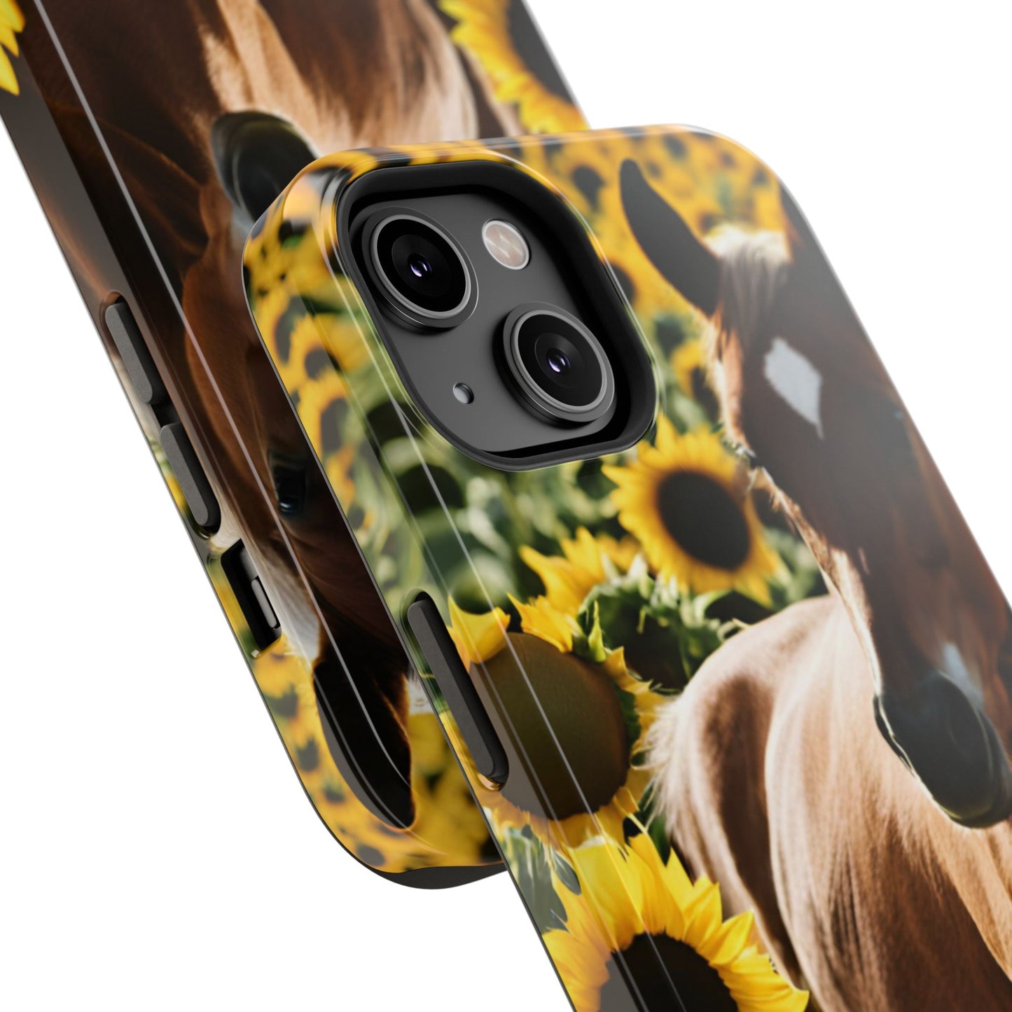 Phone Case - Impact-Resistant - Horse Sunflowers 2