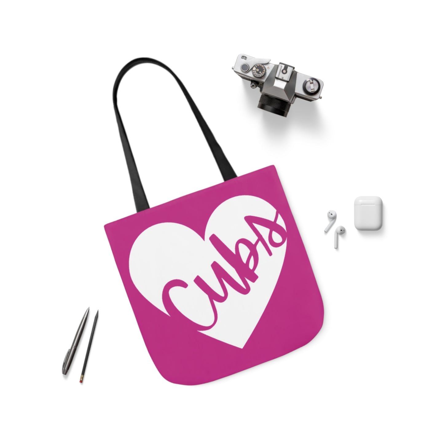 Generic Team Dark Pink Canvas Tote Bag, 5-Color Straps - Cubs