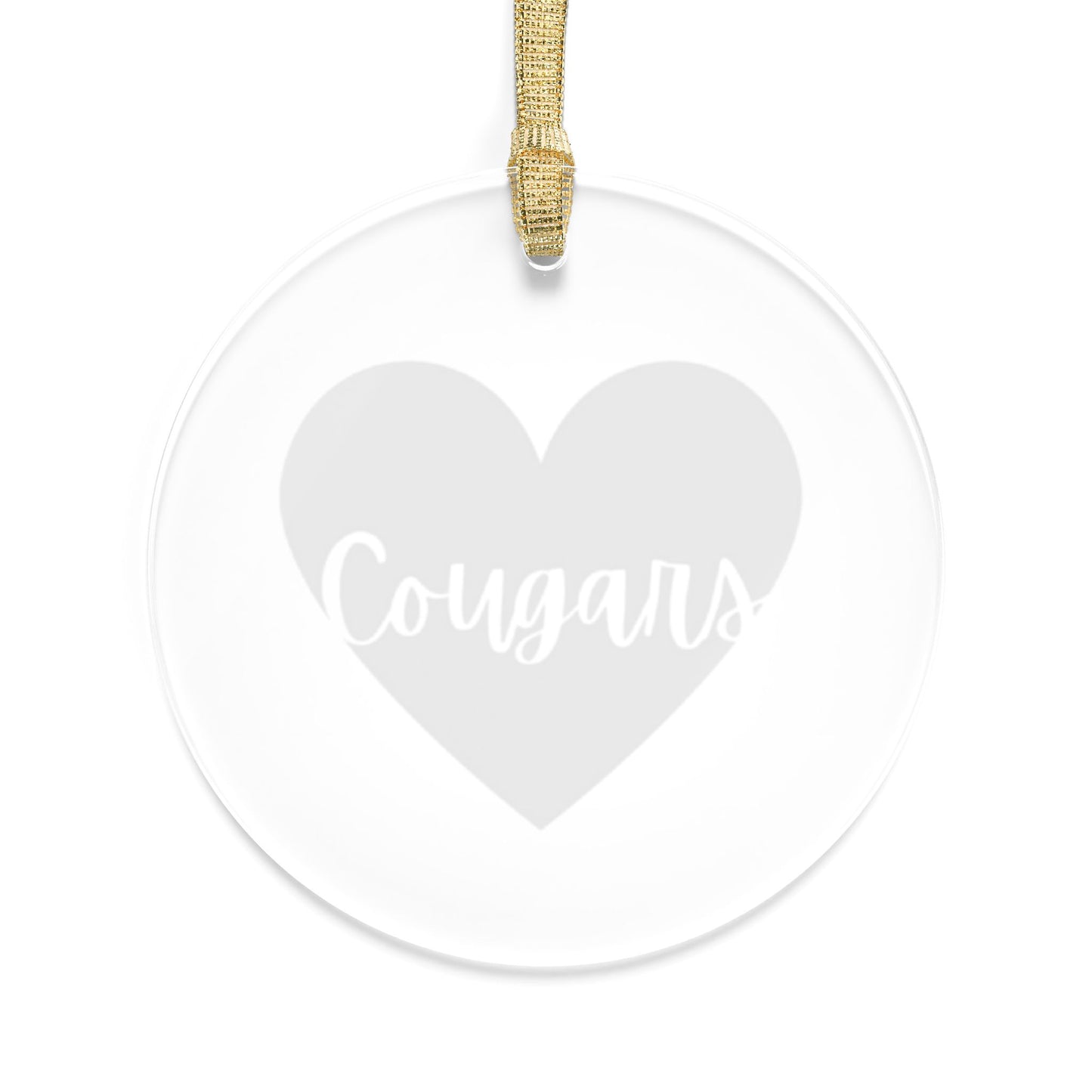 Sport Team Heart Keepsake Acrylic Ornaments - Cougars